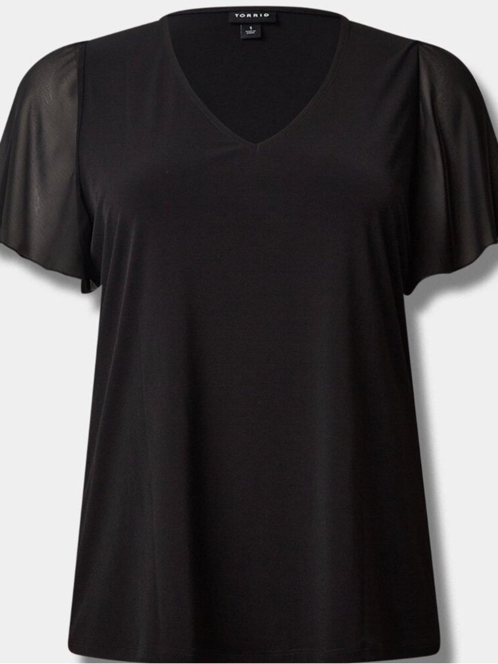 Torrid 3x Studio Knit V-Neck Chiffon Sleeve Tee